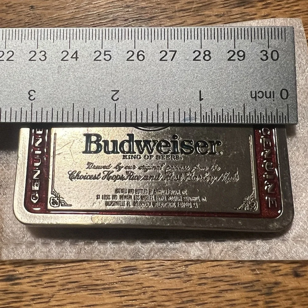 Vintage Budweiser 2241 King of Beers Anheuser Busch Belt Buckle Made In USA 70s